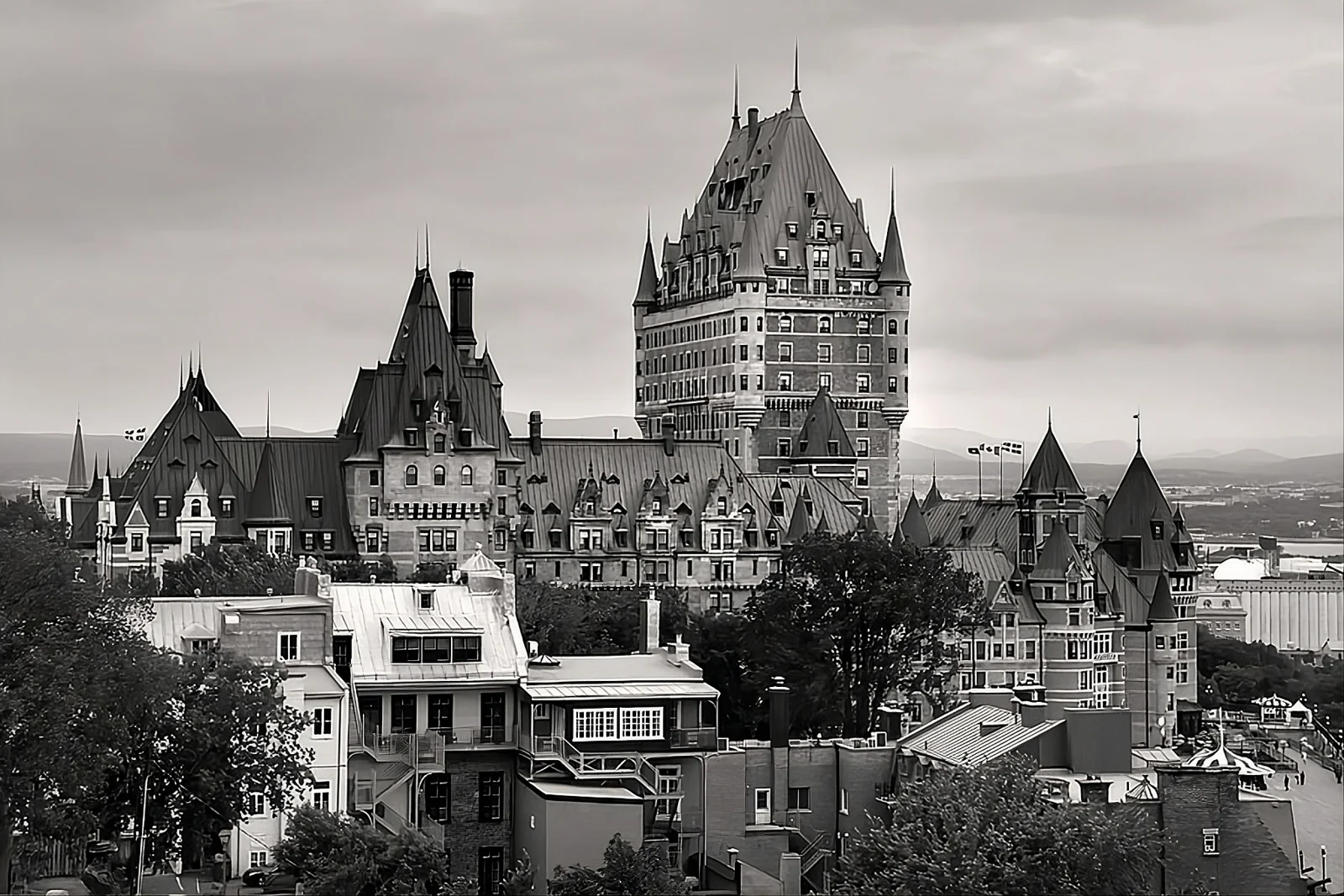 Vue historique du Château Frontenac à Québec